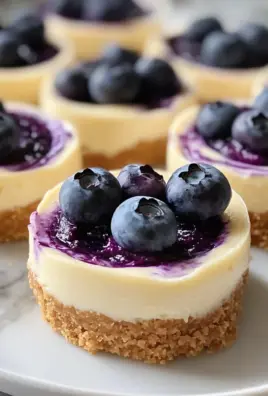 Juicy Mini Lemon Blueberry Cheesecakes