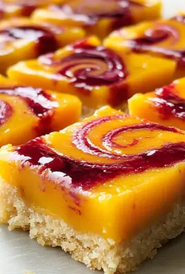 Mango Bars with Raspberry Swirl