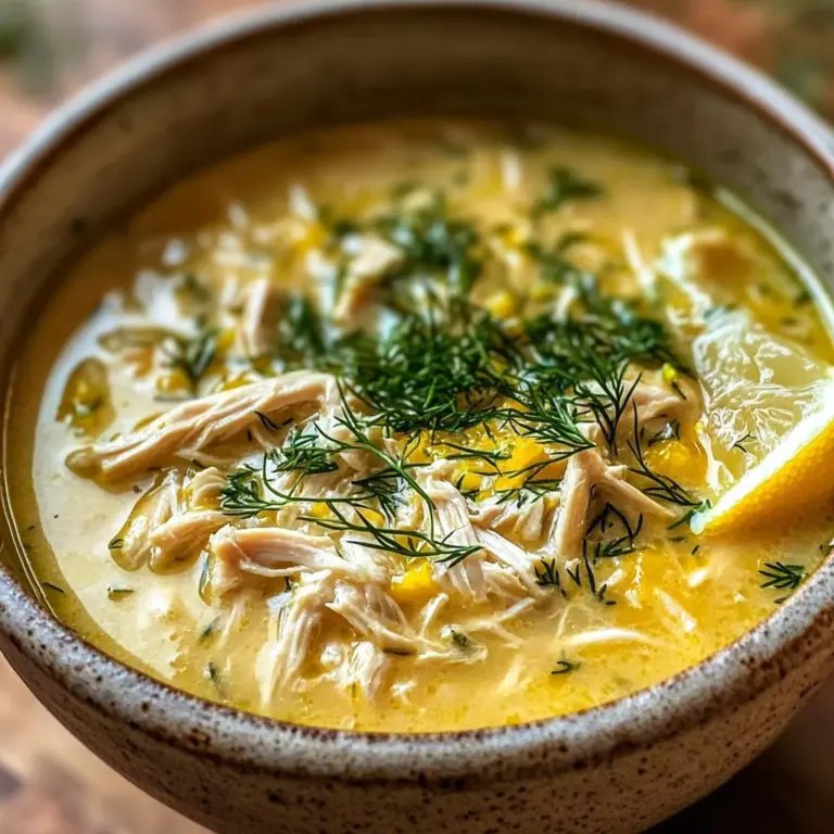 Mediterranean Lemon Chicken Soup: A Creamy, Comforting Bowl of Sunshine