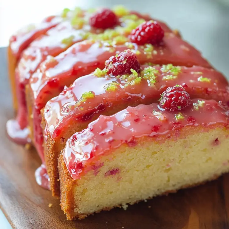 Raspberry Glazed Key Lime Cake