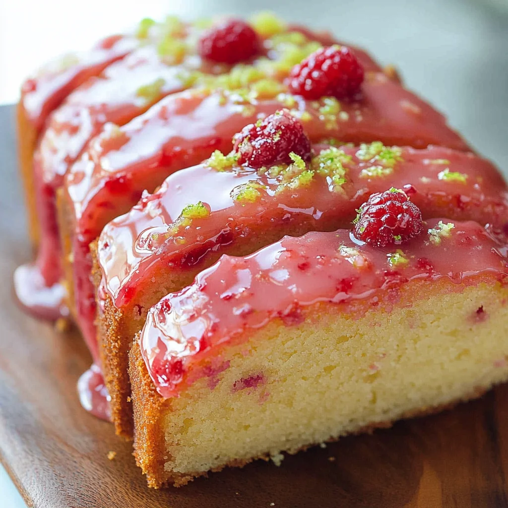 Raspberry Glazed Key Lime Cake