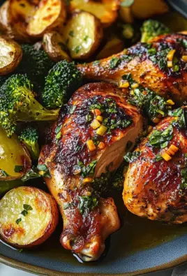 Roast Chicken with Chile-Basil Vinaigrette, Charred Broccoli, and Potatoes