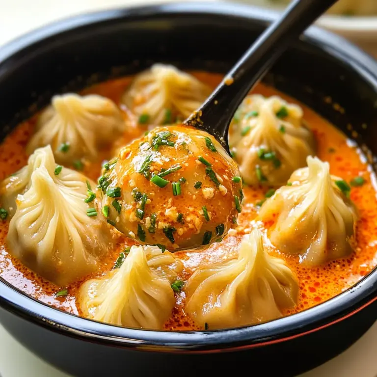 Soup Dumplings in Creamy Gochujang Sauce