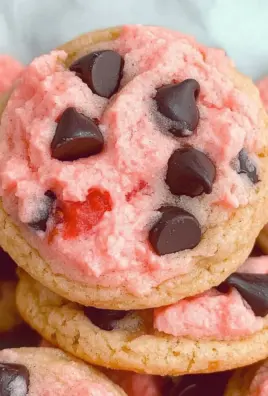 Strawberry Cake Mix Cookies with Chocolate Chips