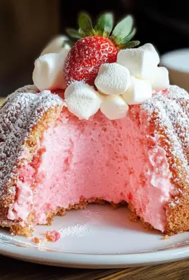 Strawberry Marshmallow Cake (Strawberry Bundt Cake with Marshmallow Cream Filling)