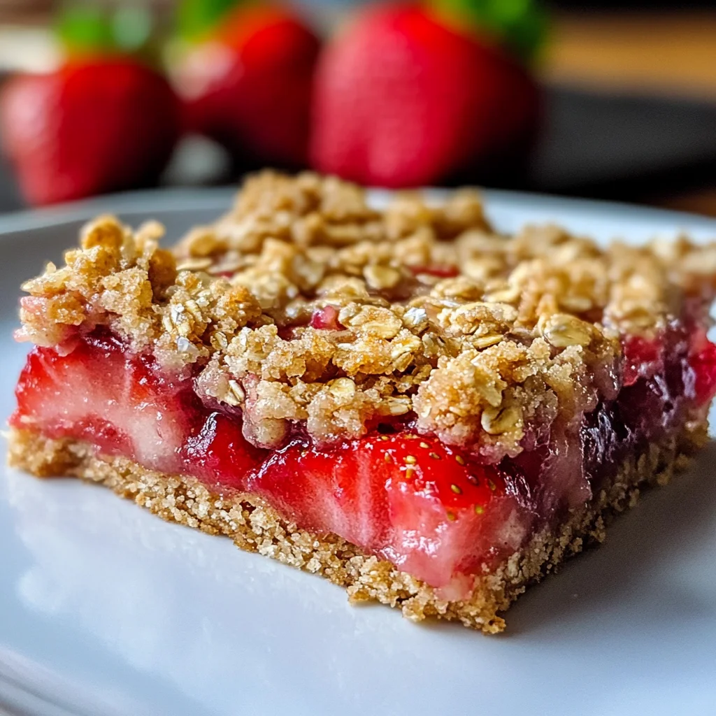 Strawberry Oatmeal Crumble Bars