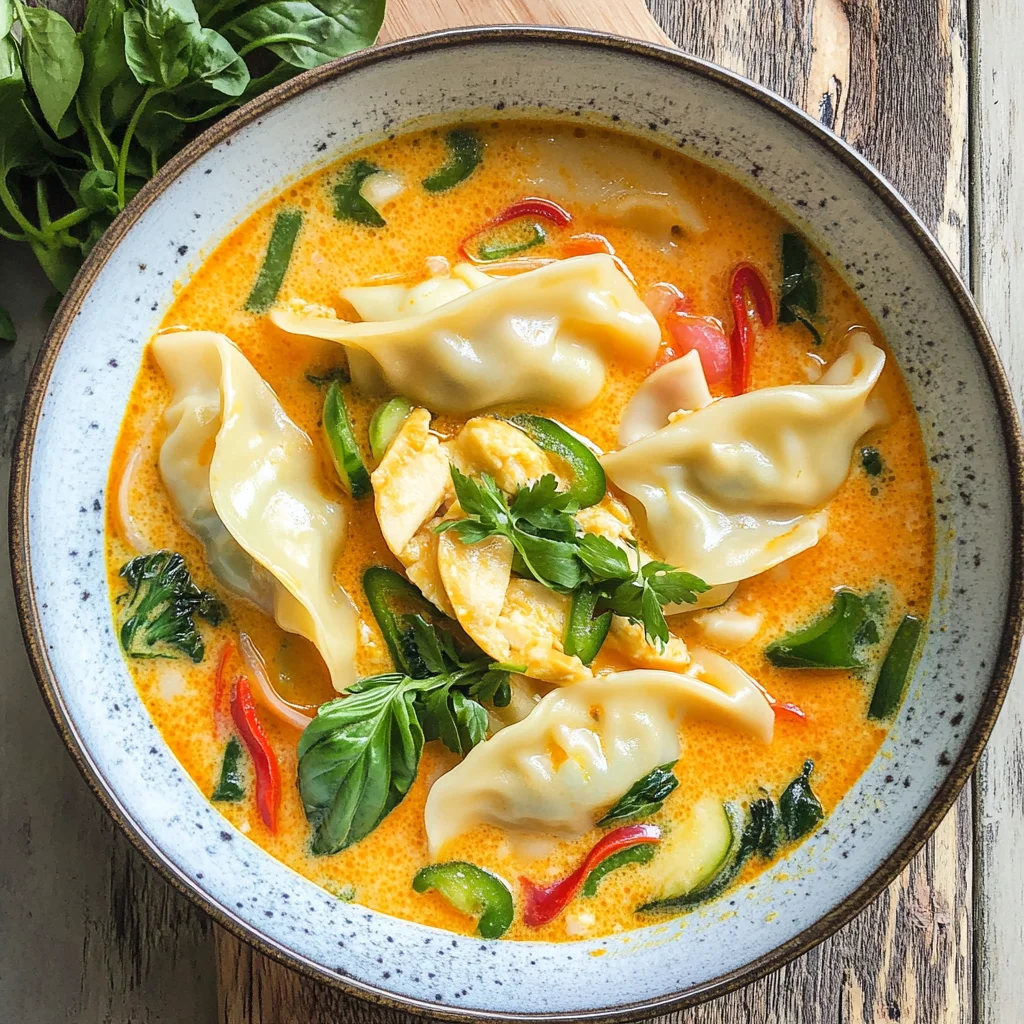 Thai Coconut Potsticker Soup