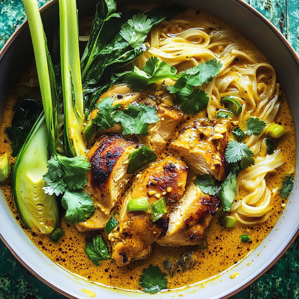 30 Minute Creamy Thai Turmeric Chicken and Noodles.
