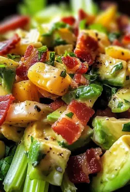 Celery Salad with Turkey Bacon and Avocado