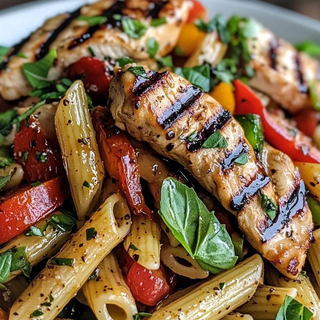 Grilled Chicken Pasta Salad with Balsamic Vinaigrette – Easy Recipe