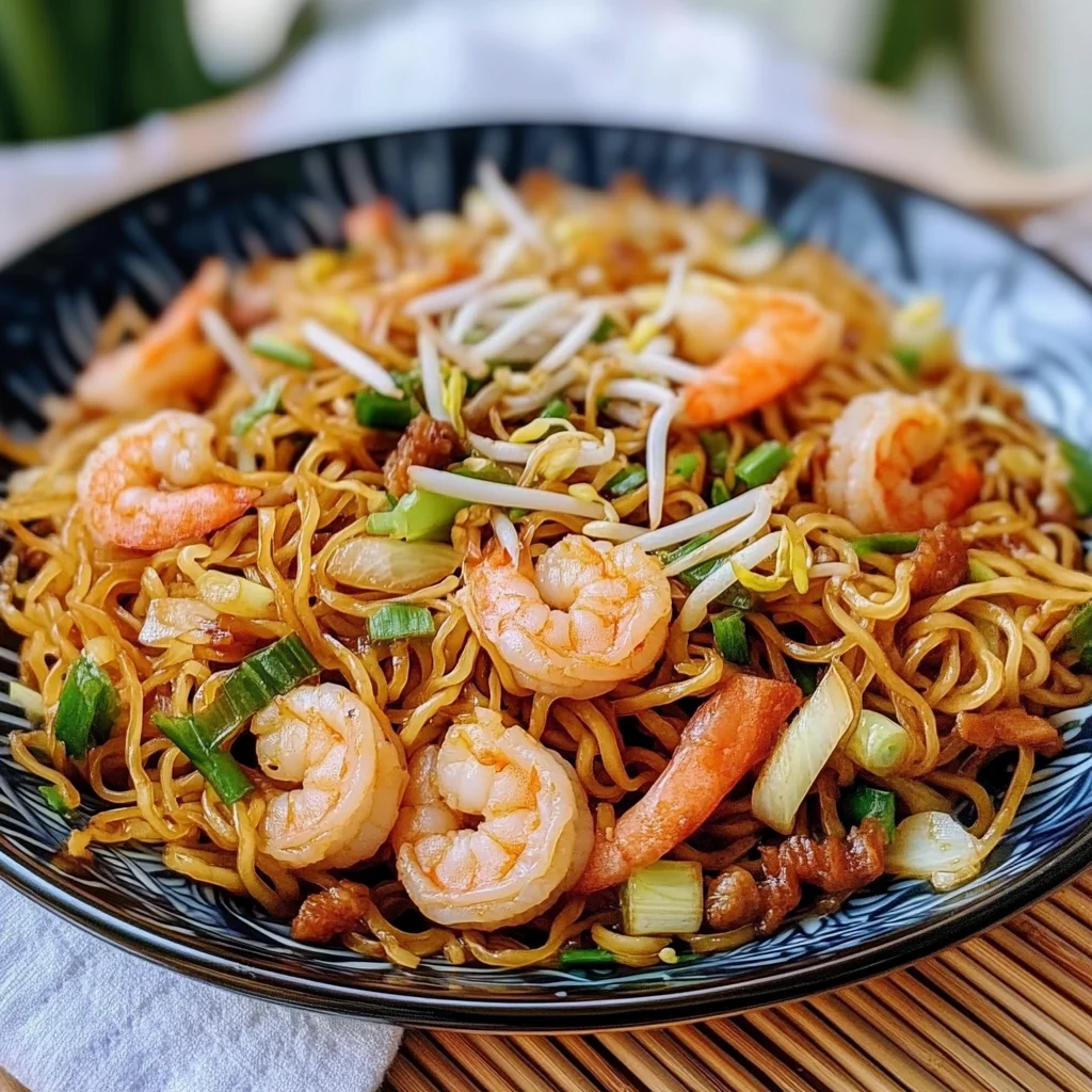 Hong Kong Style Shrimp Chow Mein Noodles