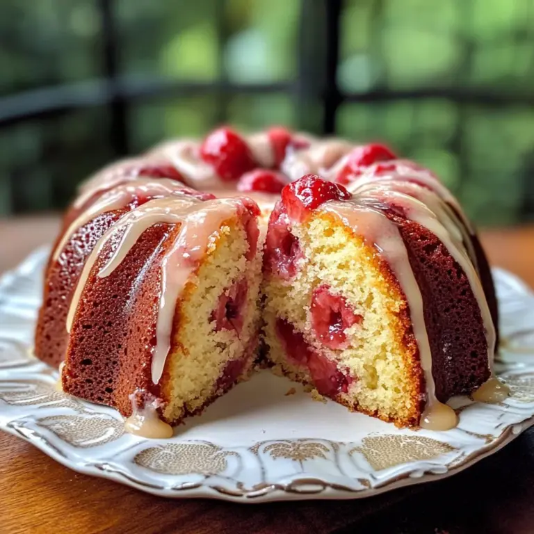 SOUR CREAM STRAWBERRY BUNDT CAKE