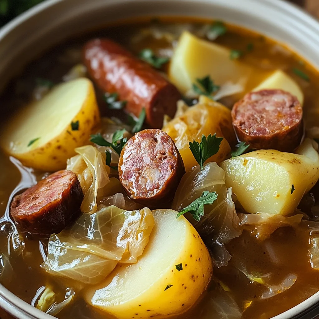 Slow Cooker Cabbage, Beef Sausage, and Potatoes: An Easy and Hearty Meal