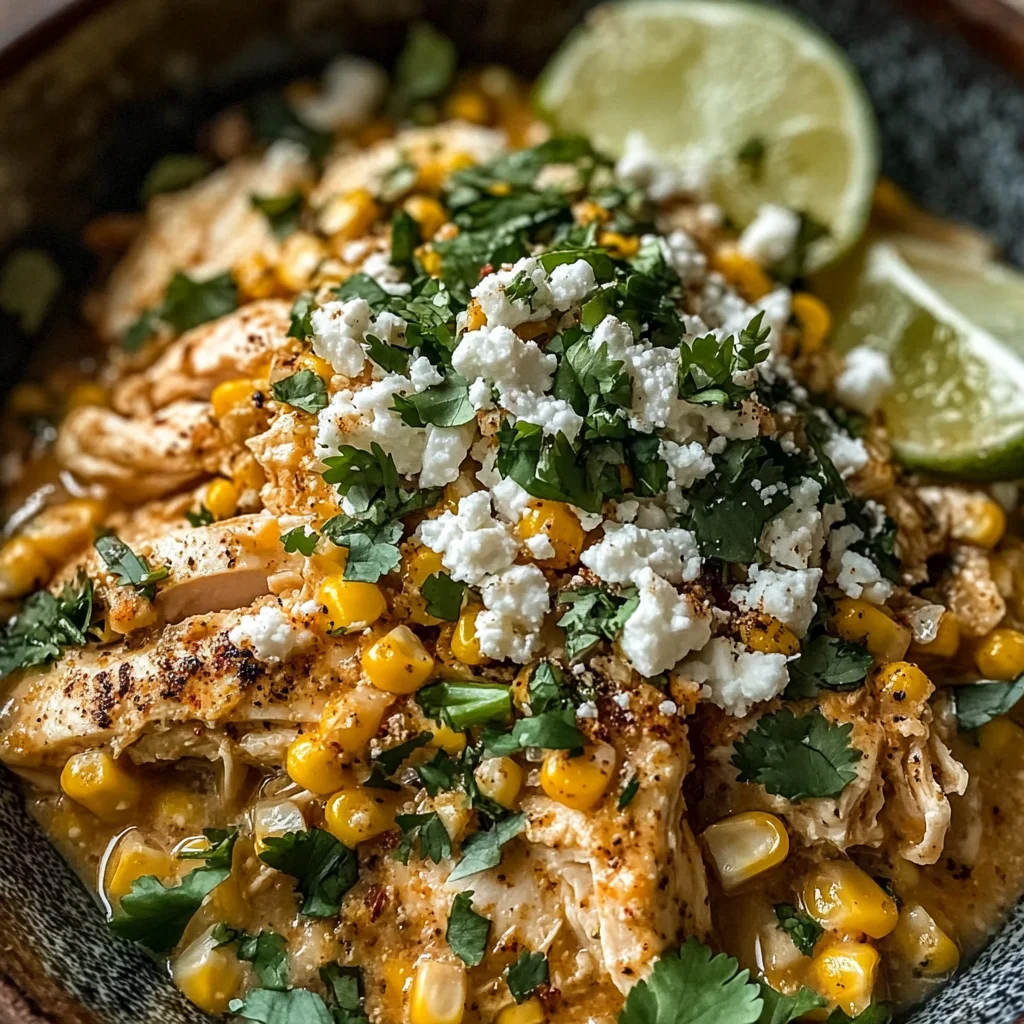 Slow Cooker Street Corn Chicken: Creamy, Zesty, and Effortless Dinner Magic