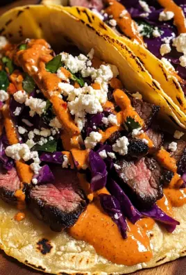 Steak Tacos with Chipotle Sauce & Roasted Cabbage Slaw