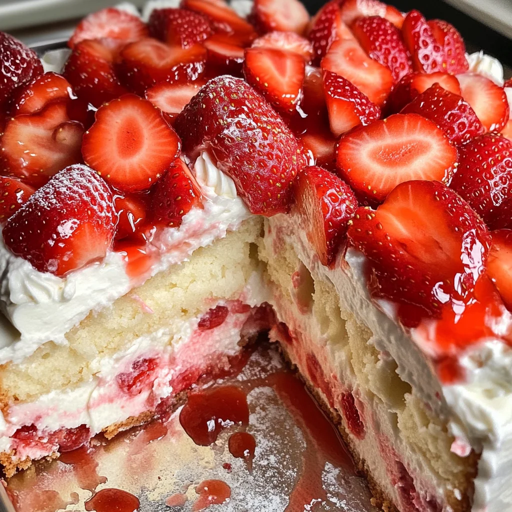 Strawberry Cheesecake Poke Cake