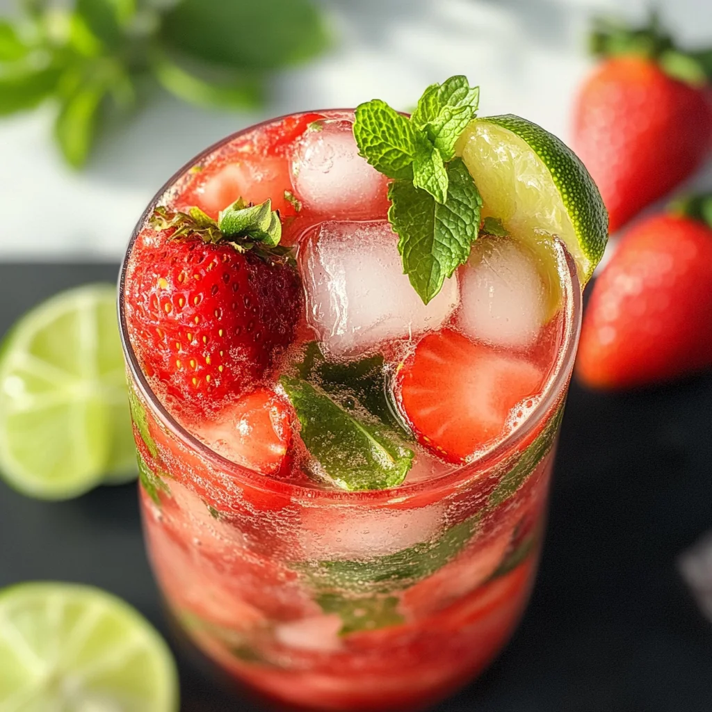 Virgin Strawberry Mojito (Mocktail)